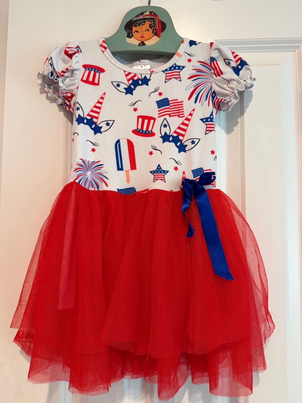 Girls Red & White Patriotic Tutu Dress